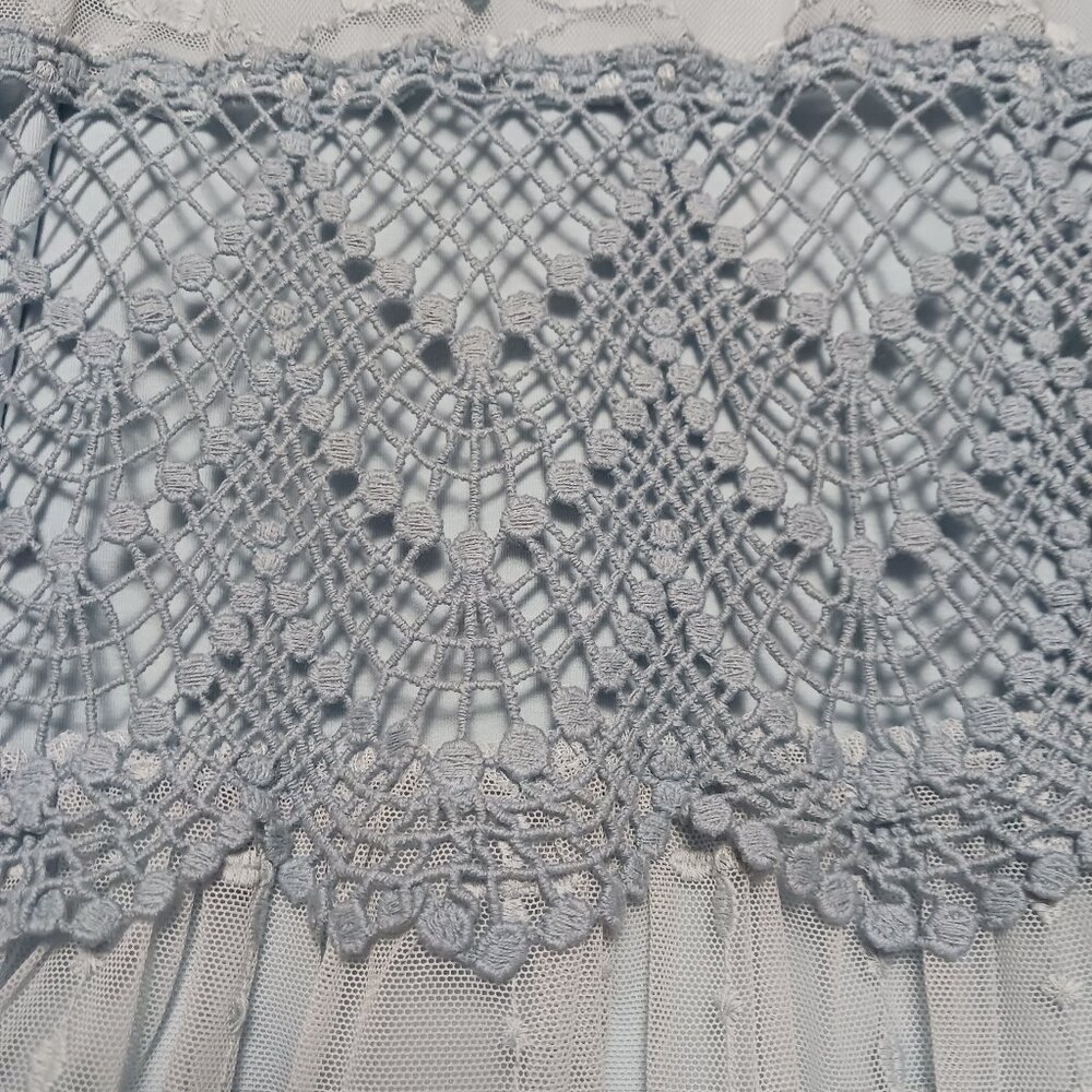 NWT Sundance Dusty Blue Lace Overlay Dress Sz 10 Love Always - Picture 12 of 13